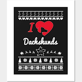 Merry Christmas DACHSHUNDS Posters and Art